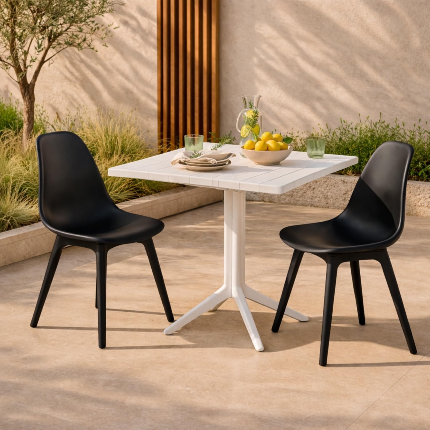 7H SEVEN HOUSE Pack 2 Sillas de Comedor Nórdicas Aroa en Polipropileno para Interior y Exterior 7house