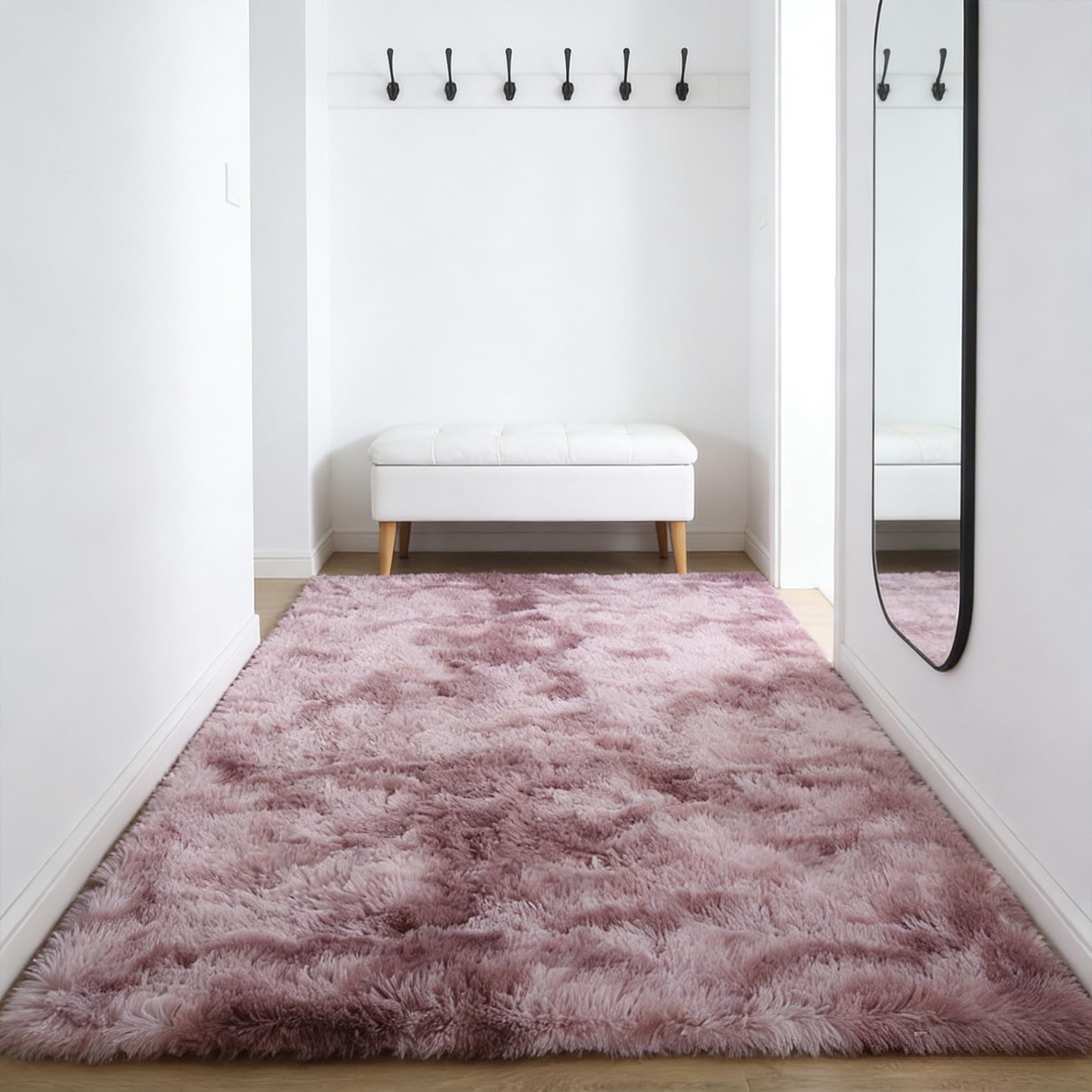 Tapis chambre bébé polyester lavable grand salon shaggy