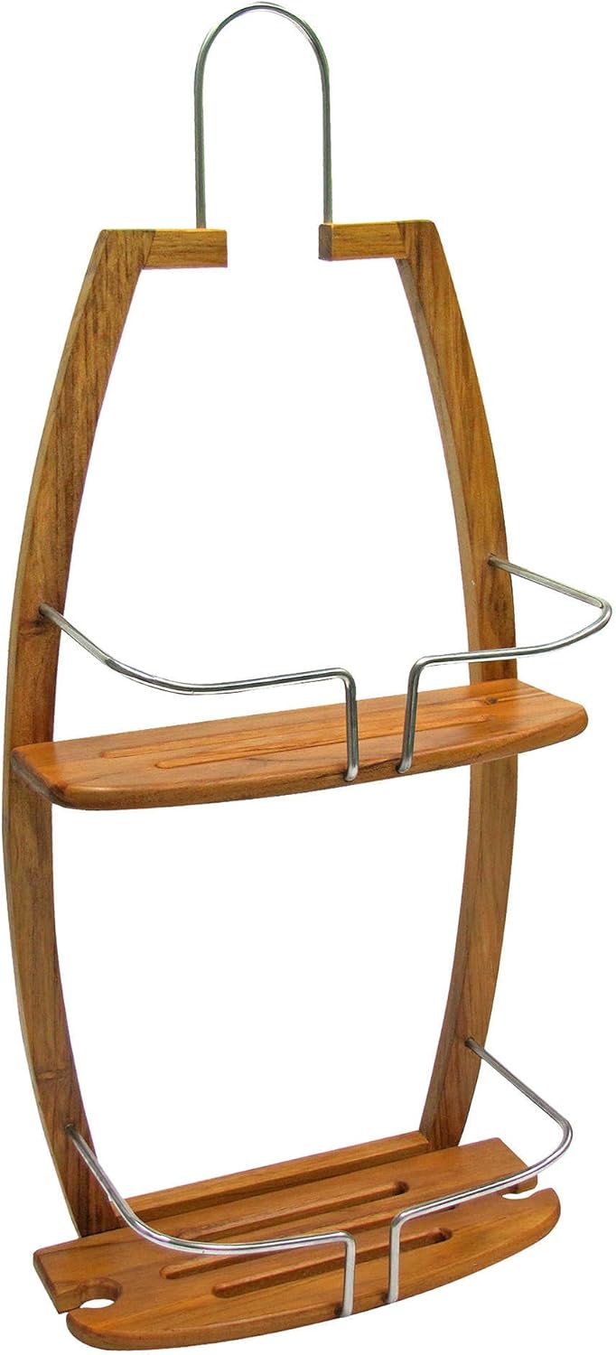 Hanging Two Shelves Bamboo Shower Caddy College Dorm Home