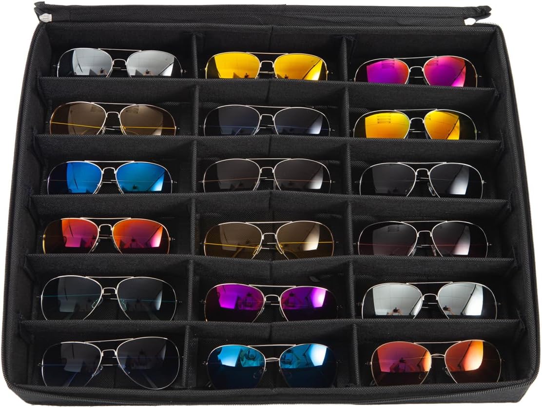 Glasses Organizer Sunglasses Case Clear Lid Shade Eyeglass Storage Box Tray image 2