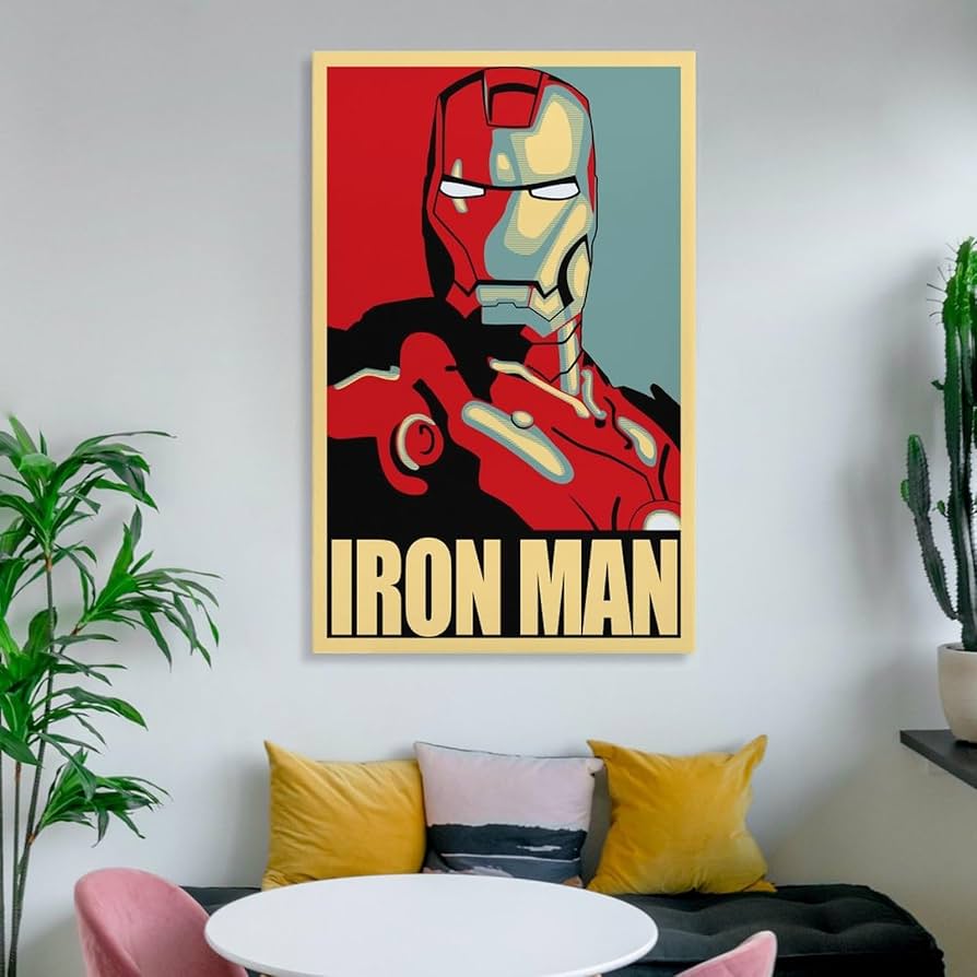 No.199フレーム付きキャンバスアート　アベンジャーズ　アイアンマン Amazon.co.jp: Iron Manアイアンマンアメリカ映画装飾ポスター