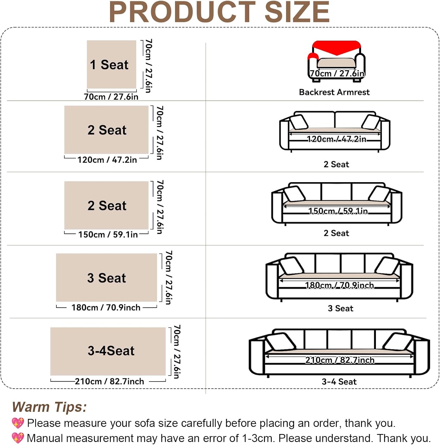 OTOB Couch Covers for 3 Cushion Couch Sofa Pet Friendly, Washable & Non Slip Geometric Jacquard Modern Plush Fuzzy Sofa Slipcovers Protector, All Season Soft Pet Couch Cover (Coffee, 27.6"x82.7")