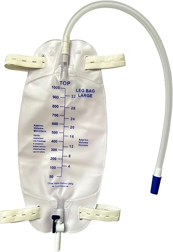 Miniatura 6 de lifevv Paquete de 3 bolsas de catéter de 25.4 fl oz, bolsa de drenaje urinario, con 3 tubos de dieciocho pulgadas, válvula antirreflujo, correas de