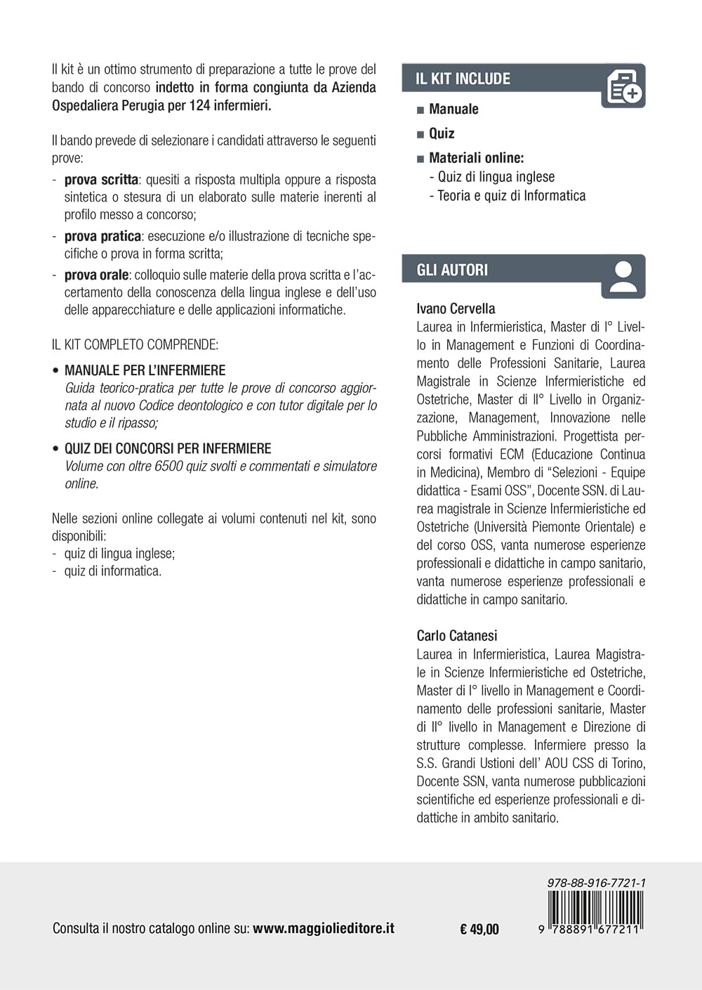 Concorso 124 Infermieri A.O. Perugia. Kit per la preparazione al concorso. Con espansione online
