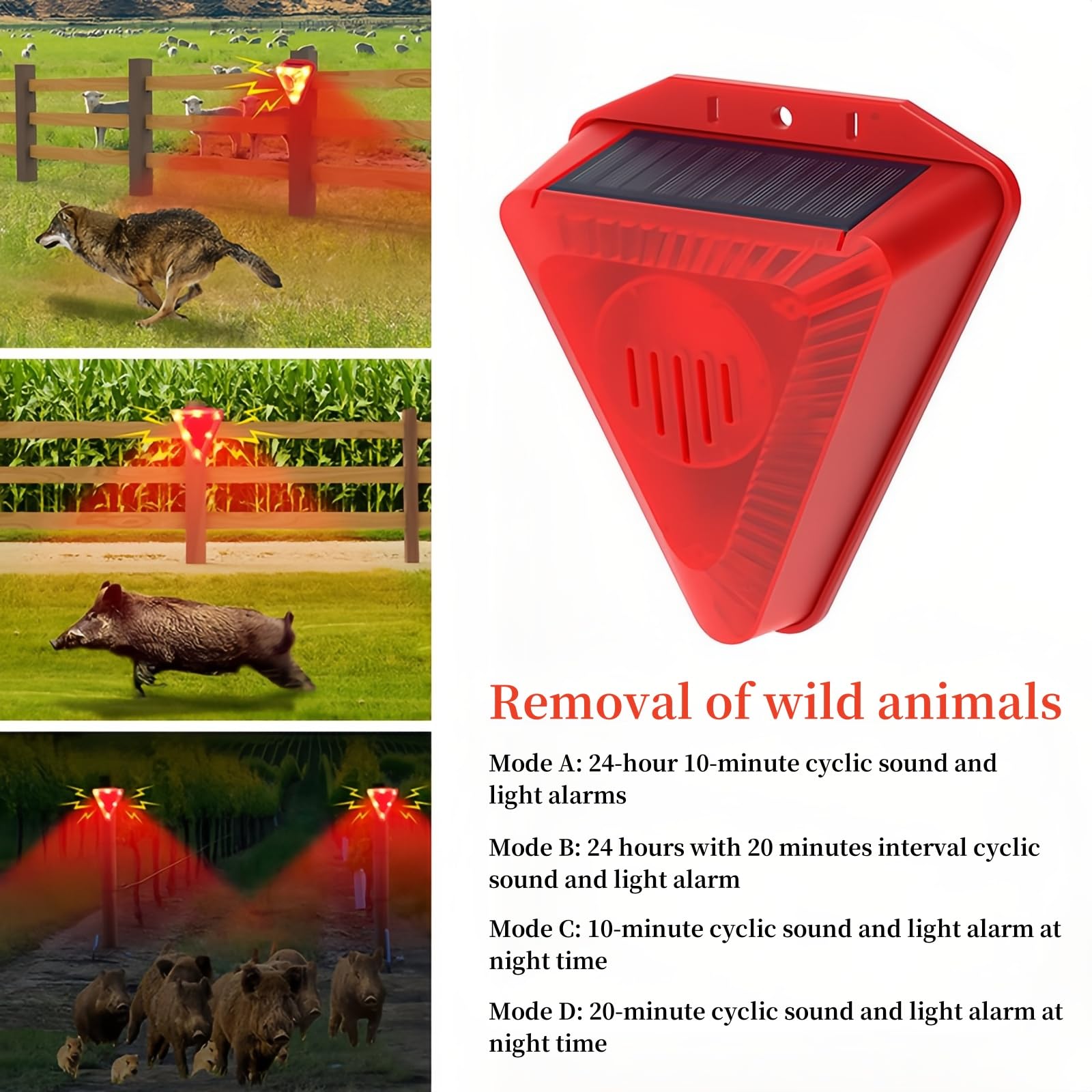 3 Pack Solar Powered Motion Sensor Alarm 129dB Ostrzeżenie Silne Ostrzeżenie Syrena Czerwone Światło Migające Wodoodporny Wodoodporny Silny Dźwięk Bezpieczeństwo przez cały dzień