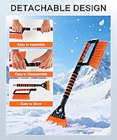 Vista 3 de SINGARO Rascador de Hielo y Cepillo de Nieve para Parabrisas de Coche, Raspador de Nieve para Coche, Necesidades de Nieve de Invierno para Coche