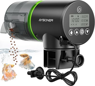 Aysoner Automatic Fish Feeder for Aquarium 9 Programmable Feeding Modes