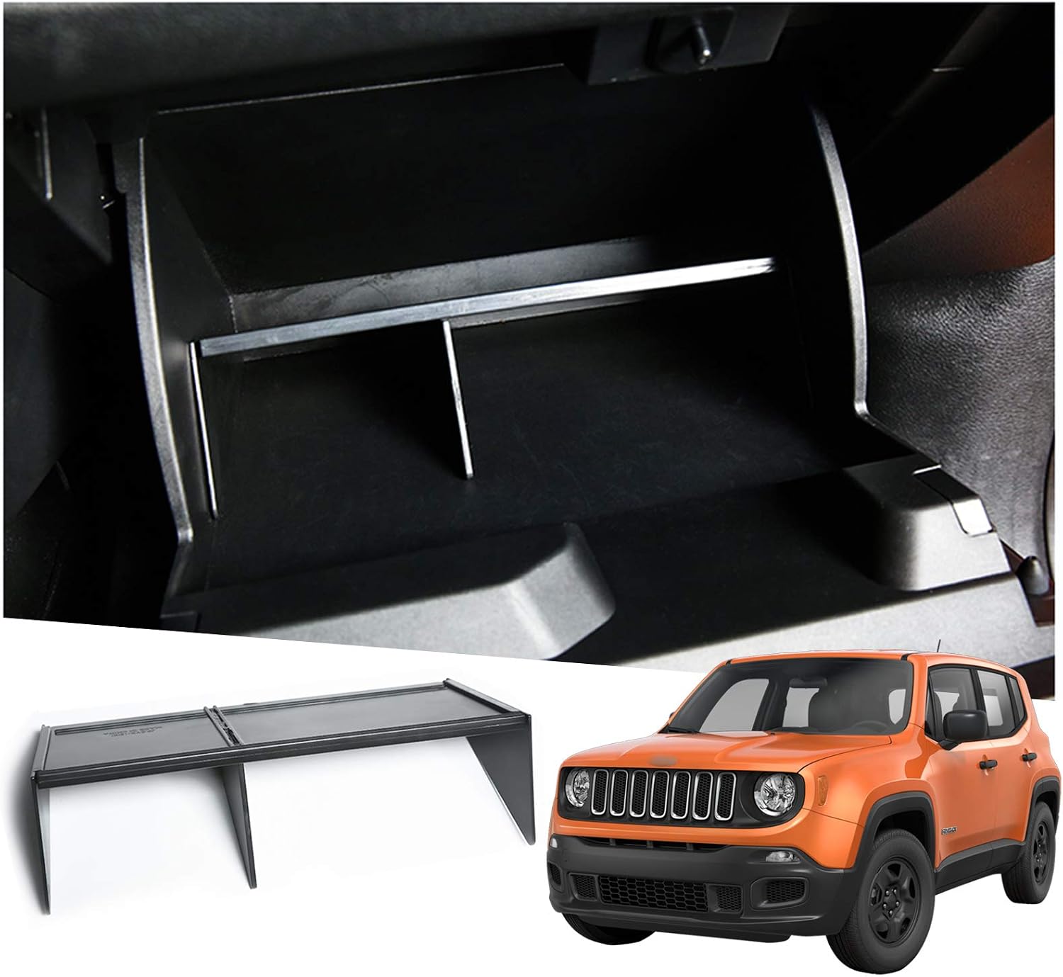 YEE PIN Car Glove Compartment Box Organizer Armrest Box Interval Storage Insert Divider Interior Accessories Compatible with Renegade BU 2015-2022 Interior Accessories
