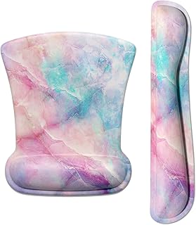 ITNRSIIET Mouse Pad Wrist Support Keyboard Wrist Rest Pad Ergonomic Mousepad Non-Slip Memory Foam Keyboard Pad Easy Typing Pain Relief Perfect for PC Laptop Gaming Office,Colored Marble