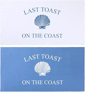 Peryiter 6 Pcs Last Toast on The Coast Bachelorette Beach Towels 30 x 60 Bride Tribe Bridesmaid Gift for Bachelorette Party Supplies for Wedding Honeymoon Engagement Party