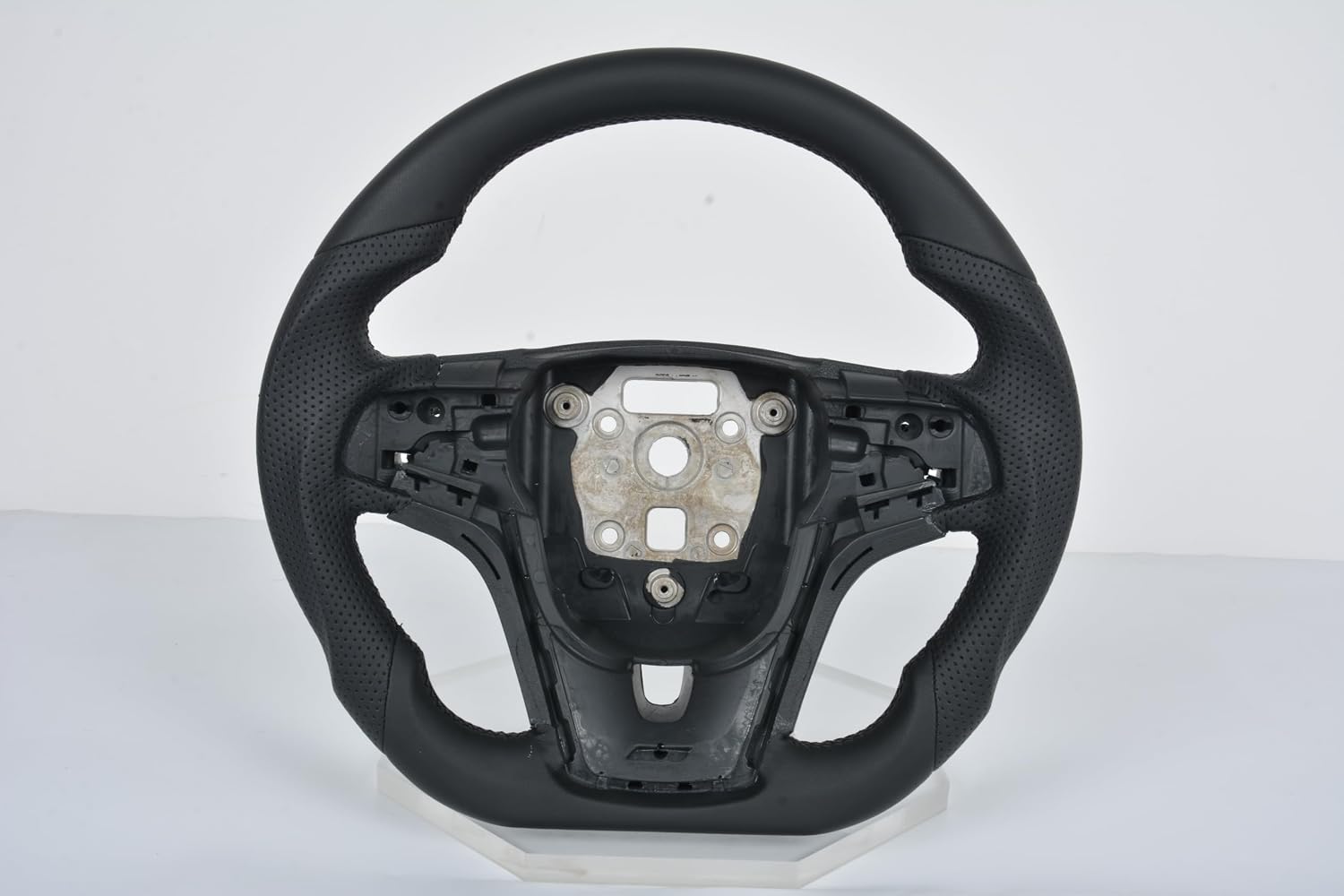 Full Leather Steering Wheel for Chevy Camaro 2012-2015, Flat Bottom