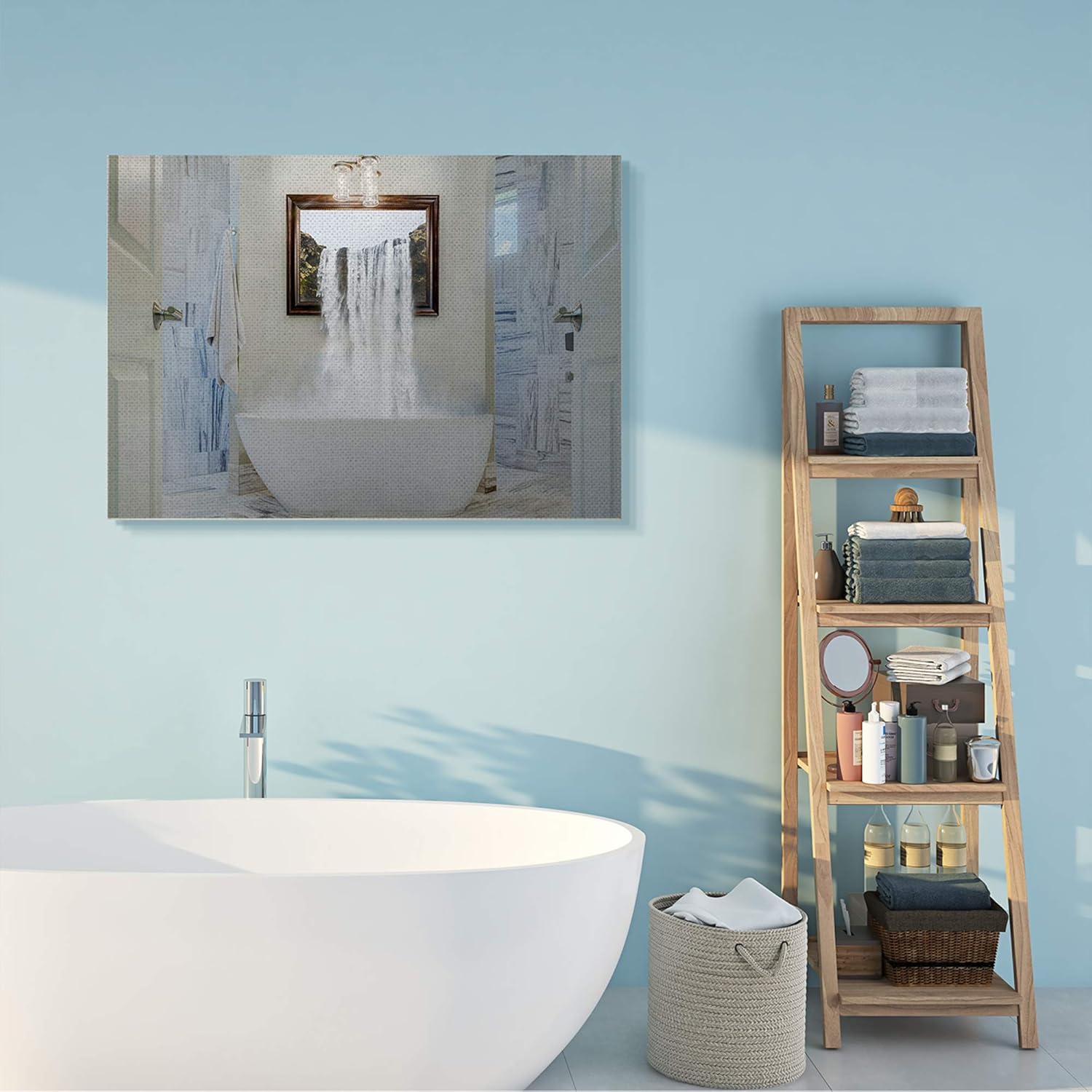 Stupell Industries Bathtub Waterfall Abstract Bathroom Photograph, Design by Milli Villa Wall Art, 24 x 30, Canvas