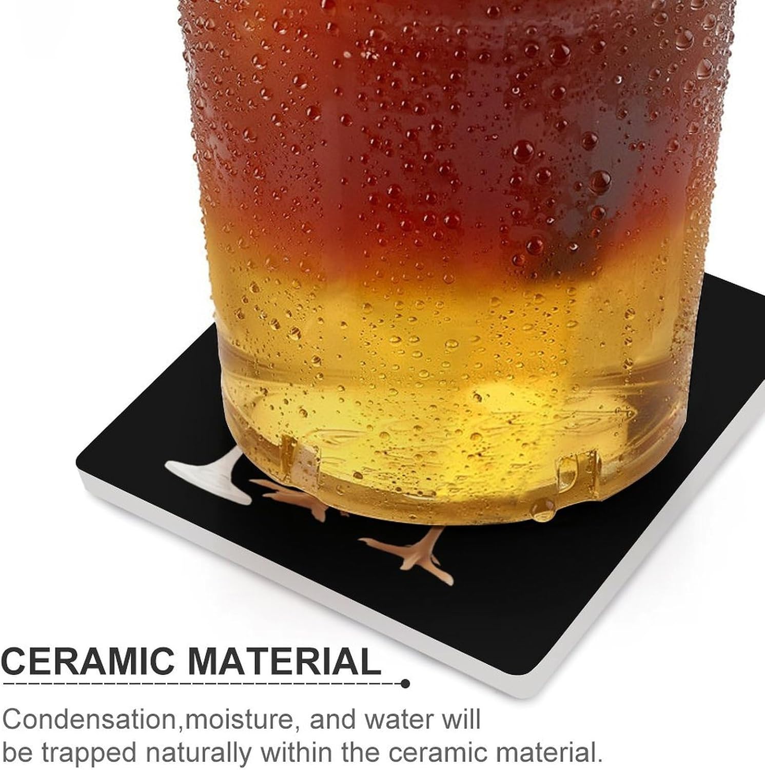 Chicken Drink Champagne Funny Ceramic Coasters for Drink Absorbent Cup Holders Tabletop Protection
