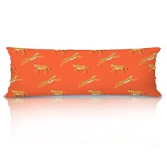 XUNLURY Orange Cheetah 20x54 Body Pillow Cover Leopard Print Room Decor Coquette Preppy Room Decor Maximalist Wildlife Animal