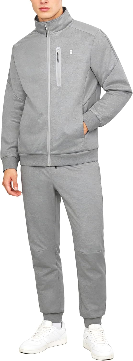 Little Donkey Andy Men's Tracksuits Set, 2 Piece Athletic Sweat Suits for Gym & Jogging, Golf, 9 Pockets