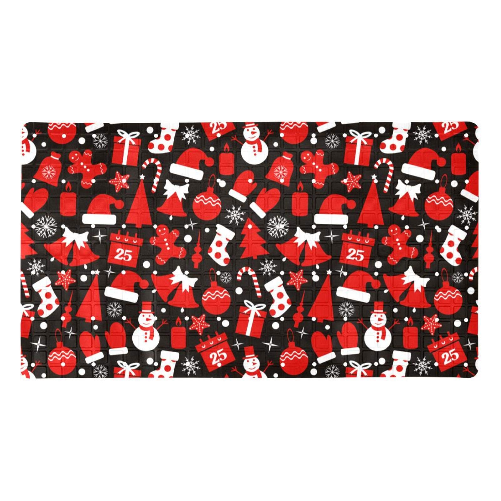 Tapis de bain 120 ventouses anti-glisse motif bonhomme de neige pour douche