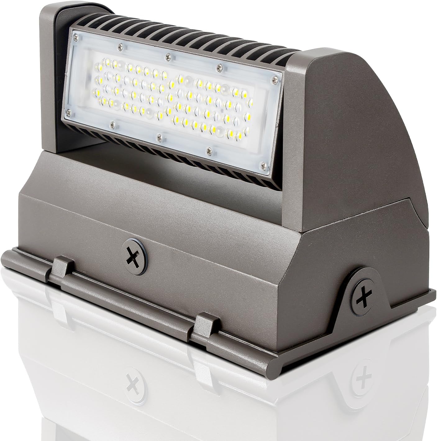 80W Rotatable LED Wall Pack Light - 10,800LM 5000K Adjustable Heads, Outdoor Security Lighting for Commercial & Industrial Areas (250W-400W MH/HPS Equivalent), UL-Listed