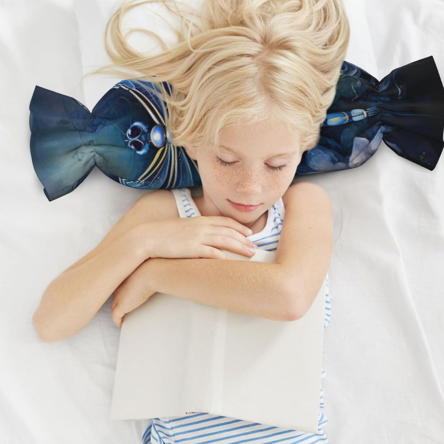 Art Blue Dragonfly Print Candy Cylindrical Comfortable Pillow Throw Pillows Home Decor Easy Maintenance