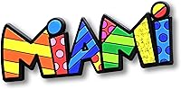 Vista 1 de BRITTO Romero - Imán decorativo de goma multiusos (tamaño grande), diseño de Miami (palabra)