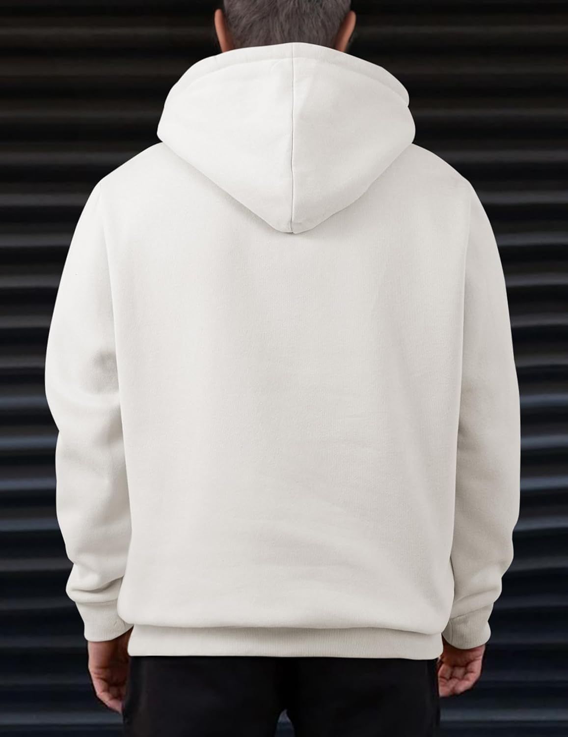 JMIERR Mens Casual Cotton Hoodies Drawstring Quarter Zip Pullover Sweatshirts - Image 4