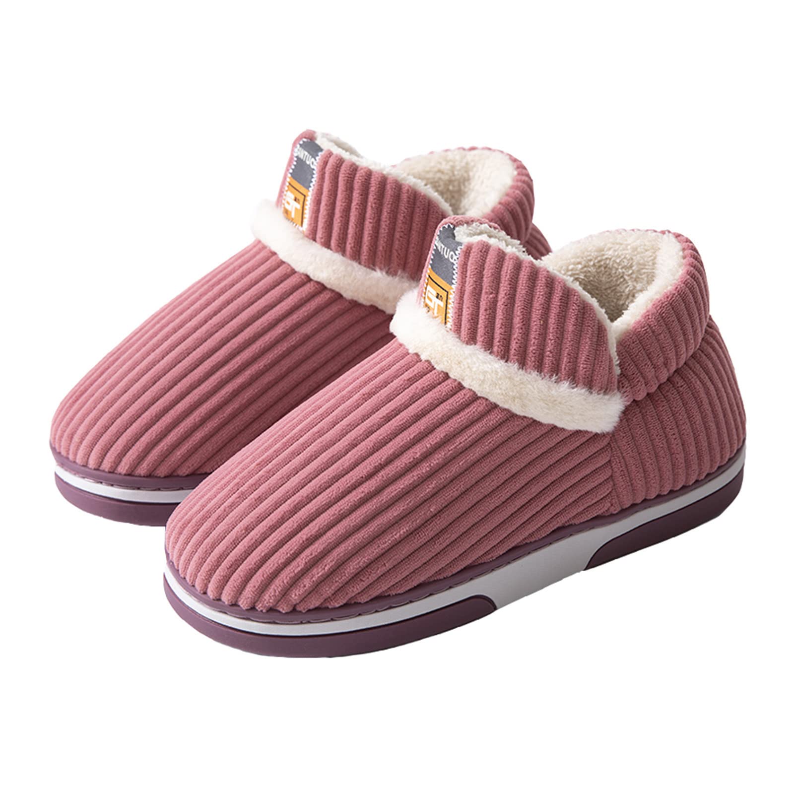 Zapatillas de estar por casa de invierno para mujer, cerradas, cálidas, para hombre, forradas de invierno, zapatos de nube, espuma viscoelástica, cómodas, de fieltro, pantuflas de felpa, pantuflas