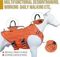 Vista 3 de OneTigris No Pull Tactical Dog Harness for Large Dogs, Mesh Design Breathable Service Dog Vest with Handle, Military Dogs Vest Harness with Molle