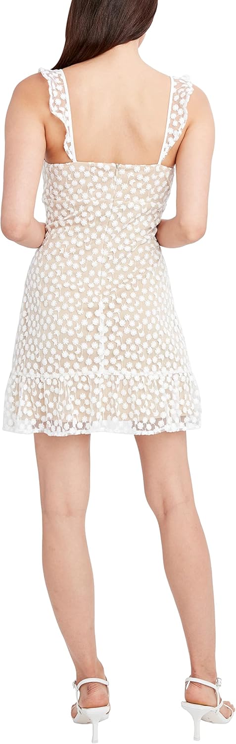 BCBGeneration Women's Embroidered Ruffle Mini Dress - Image 4