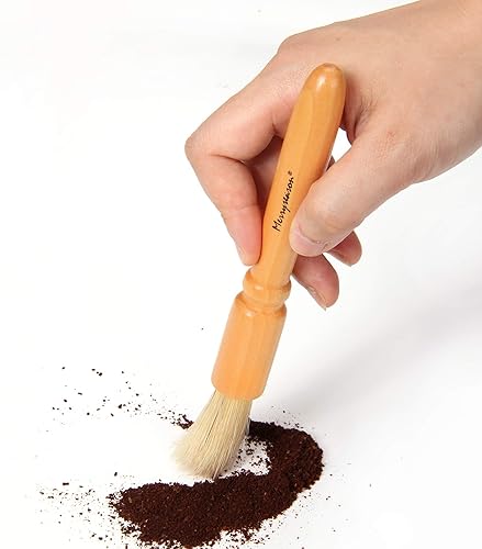 Miniatura 2 de Cepillo de limpieza para molinillo de café, mango de madera y cerdas naturales, cepillo de espresso para polvo de madera, accesorios para grano de