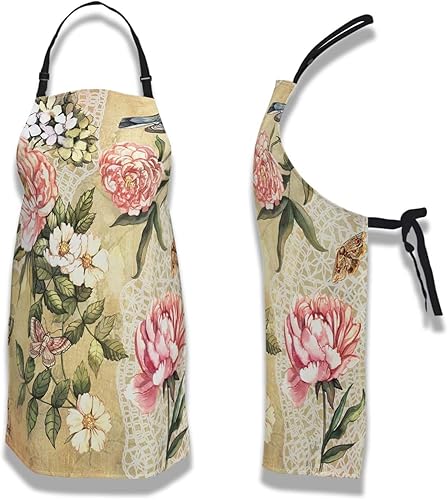 Miniatura 6 de Delantal de jardín para mujer, vintage, acuarela, floral, para cocinar, divertido para cocina, restaurante, barbacoa, pintura, manualidades,