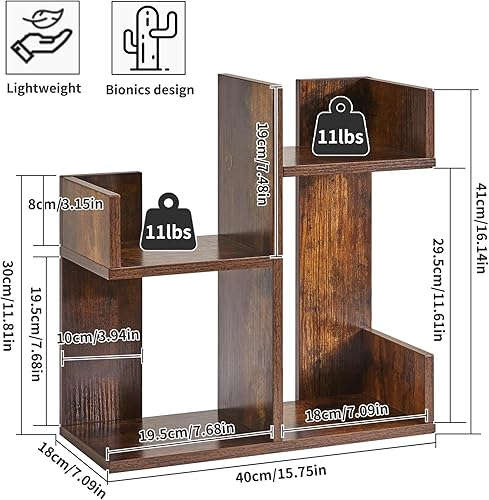 Miniatura 3 de Estante de exhibición de libros, organizador de escritorio pequeño, organizador de almacenamiento de escritorio, estante de encimera de cocina de