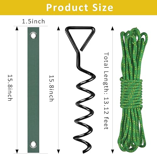 Miniatura 7 de Kit de estaca para árboles, estacas en espiral resistentes y soportes para enderezar árboles inclinados o jóvenes, protege de las inclemencias del