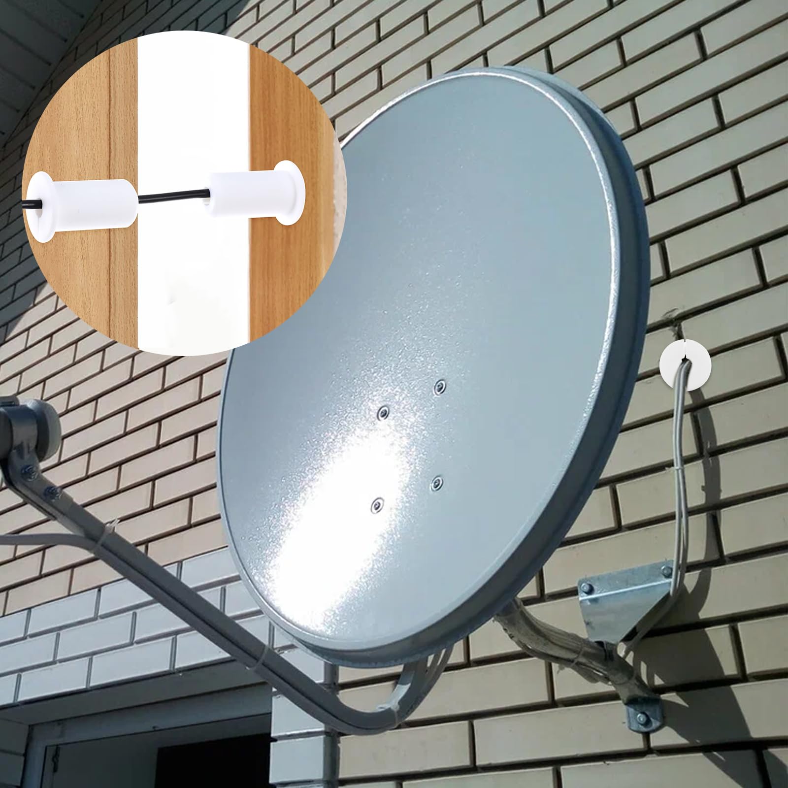 4 przepusty ścienne do przepustu ściennego Starlink, kabel do przepustu ściennego, kabla zewnętrznego, zestaw prowadnic kablowych Wall Grommets do otworów ściennych 3/4 cala, routera kablowego