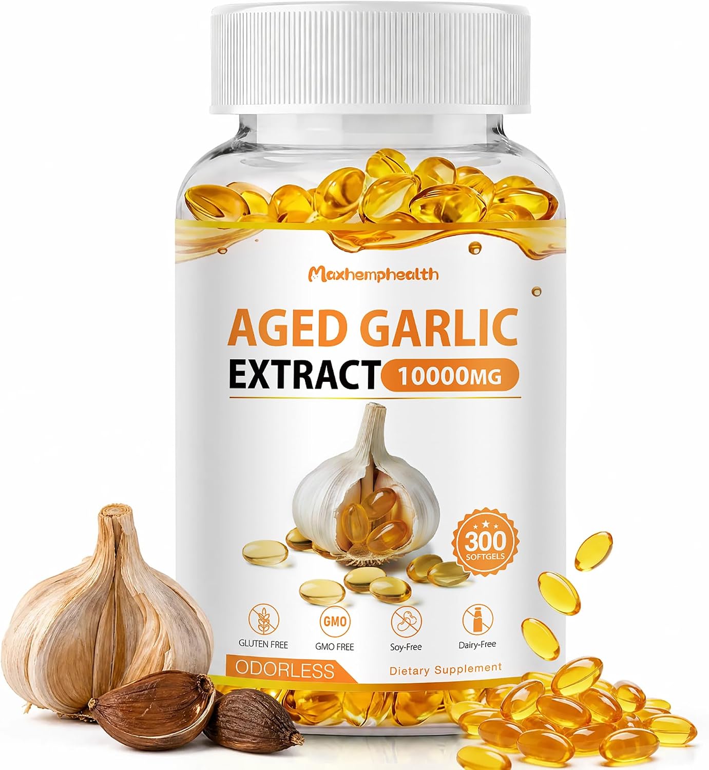 Odorless Aged Garlic Extract - 300 Softgels, Aged Garlic Supplements