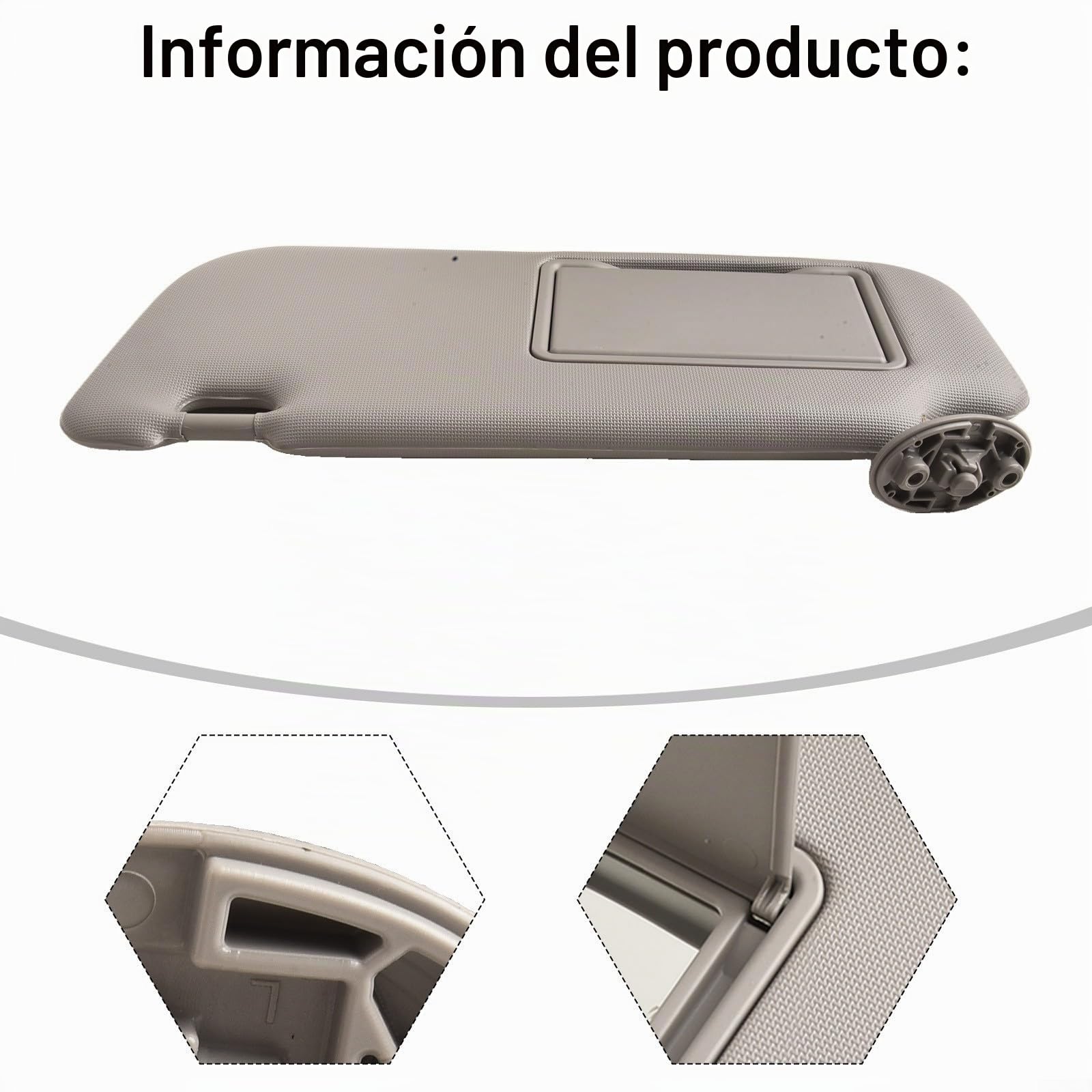 Visera solar con espejo integrado para Toyota Corolla, ajuste izquierdo y derecho (gris es conducir)