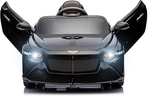 Bentley Bacalar - Auto de juguete para niños con licencia de 12 V, recargable, 4 ruedas, con control remoto parental, pedal de pie, 2 velocidades,