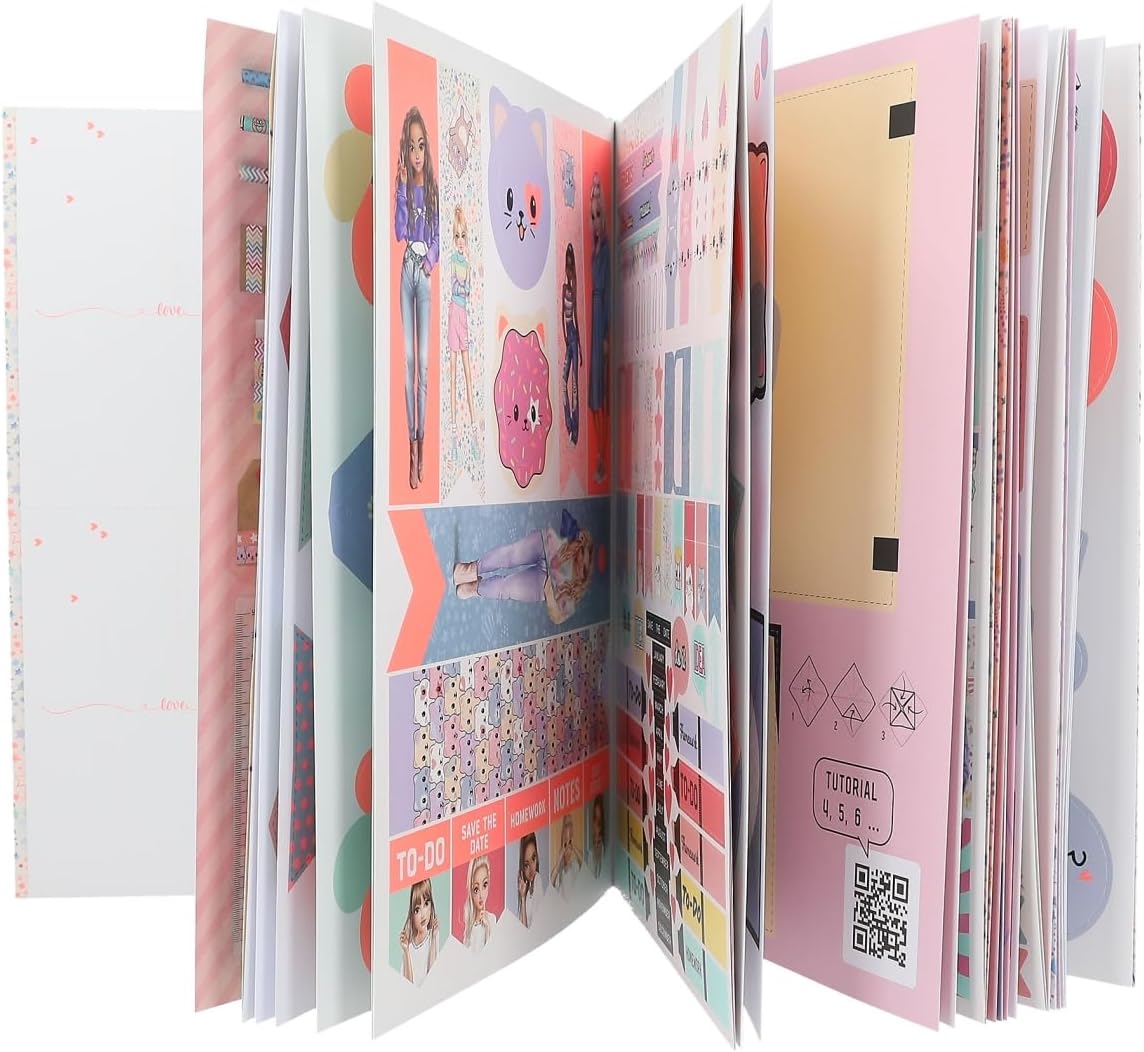 Depesche 12581 TOPModel Cutie Star DIY Paper Fun Creative Book Set with 32 Colourful Pages for Crafting and Designing Letters, Postcards etc. Includes 8 Sticker Sheets
