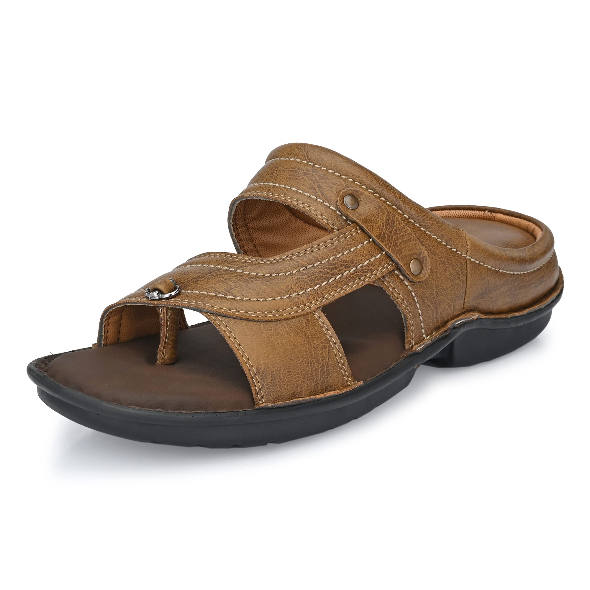 Centrino Men's Flip-Flops,Classical Thong Lightweight Quick-Dry, Heavy Density for Arch Support Comfort, Hand Stitched Chappal (5951)