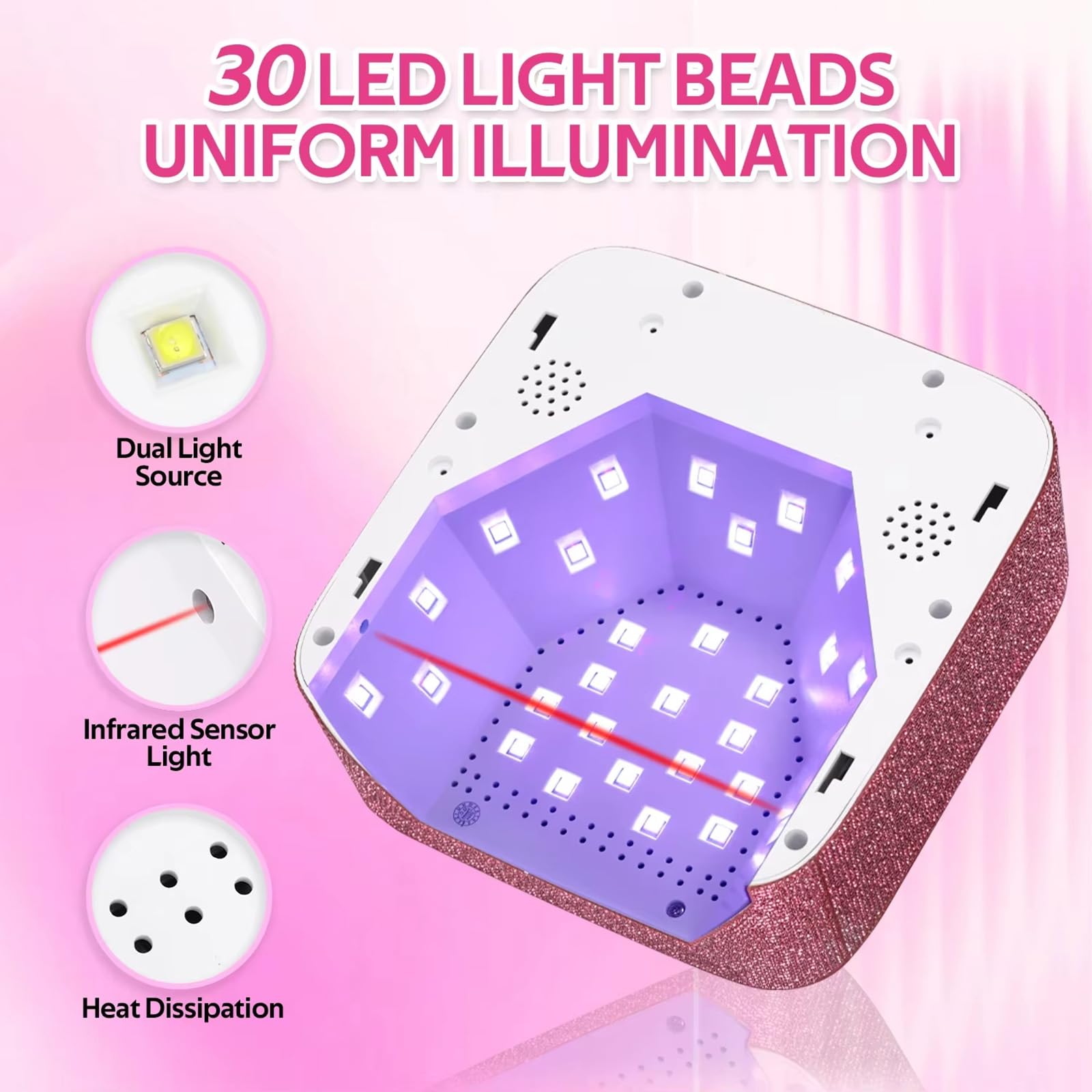 Lampada UV LED per Unghie, Luce UV Ricaricabile da 72 W per Unghie, Lampada Fotopolimerizzante, Luce UV per Smalto Gel con 5 Impostazioni Timer, Controllo Touch e Sensore Autom Silver