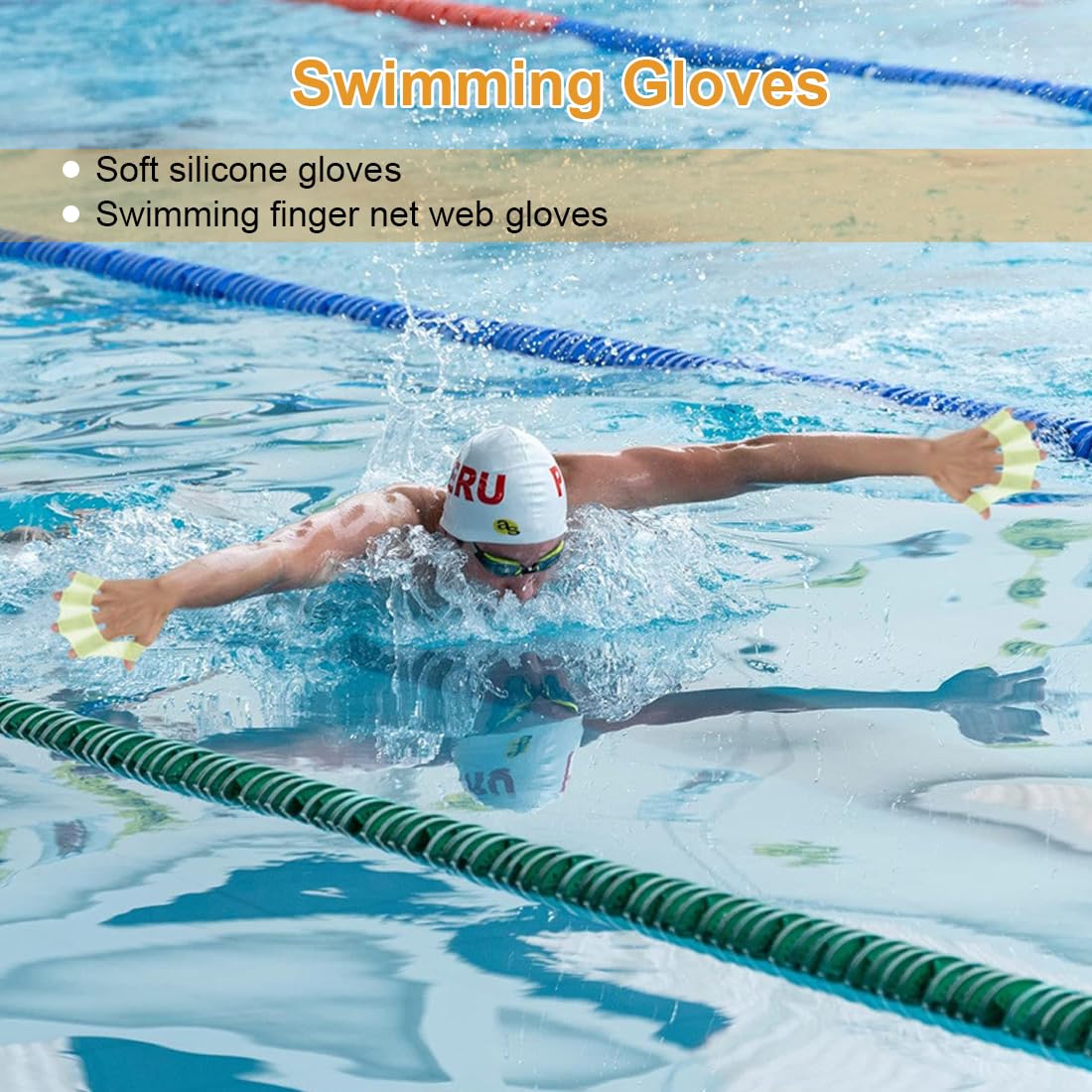3 pezzi Pagaia da nuoto Pagaia a mano per nuotare Web Training Equipment pagaie Imitazione Duck Palm Diving Guanti Water Gear Silicone Nuoto Palmato Guanti per Bambini(S)