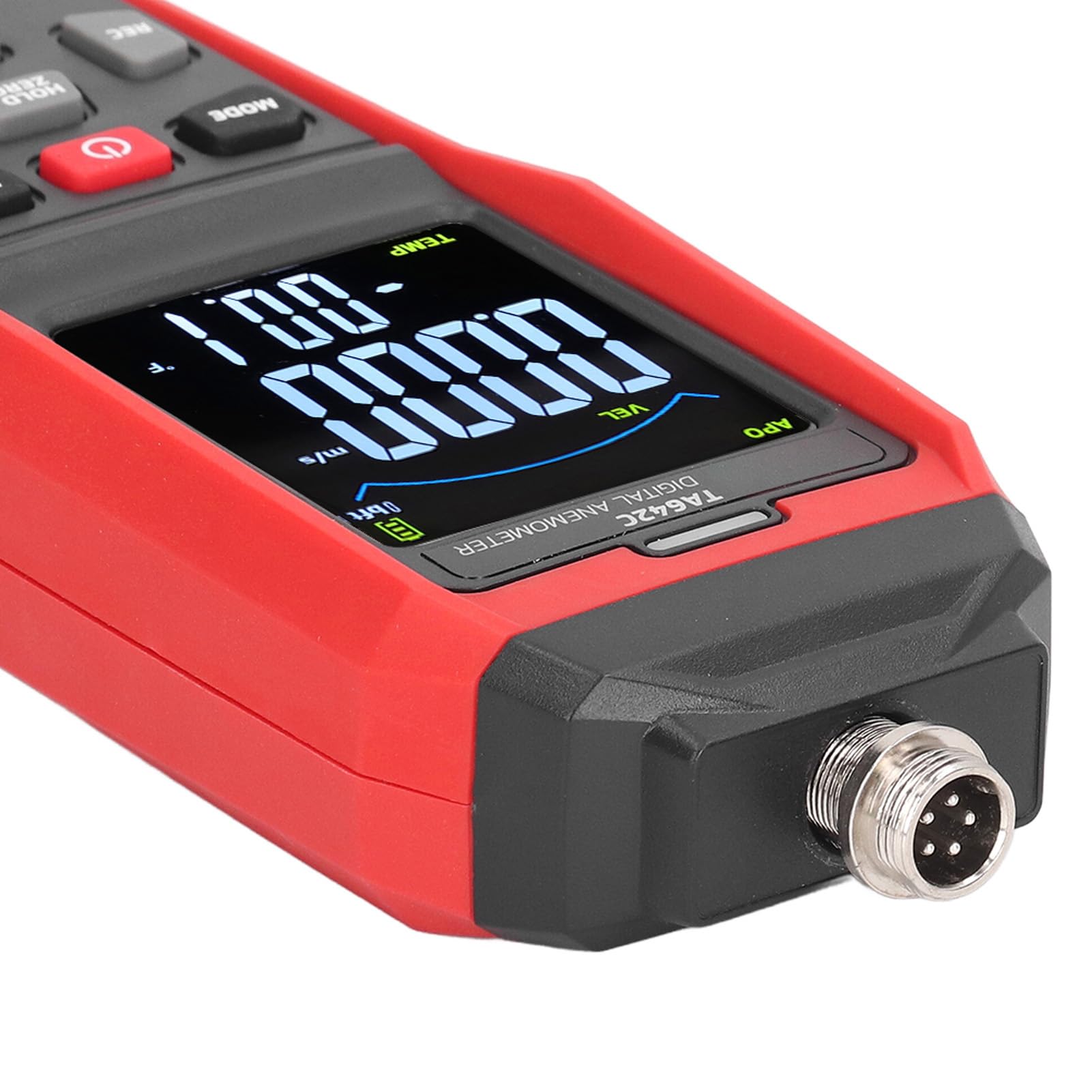 Anemómetro digital portátil y medidor de velocidad del viento - Probador portátil de velocidad del flujo de aire con 8 cuchillas y rodamientos de baja fricción - Mide el volumen