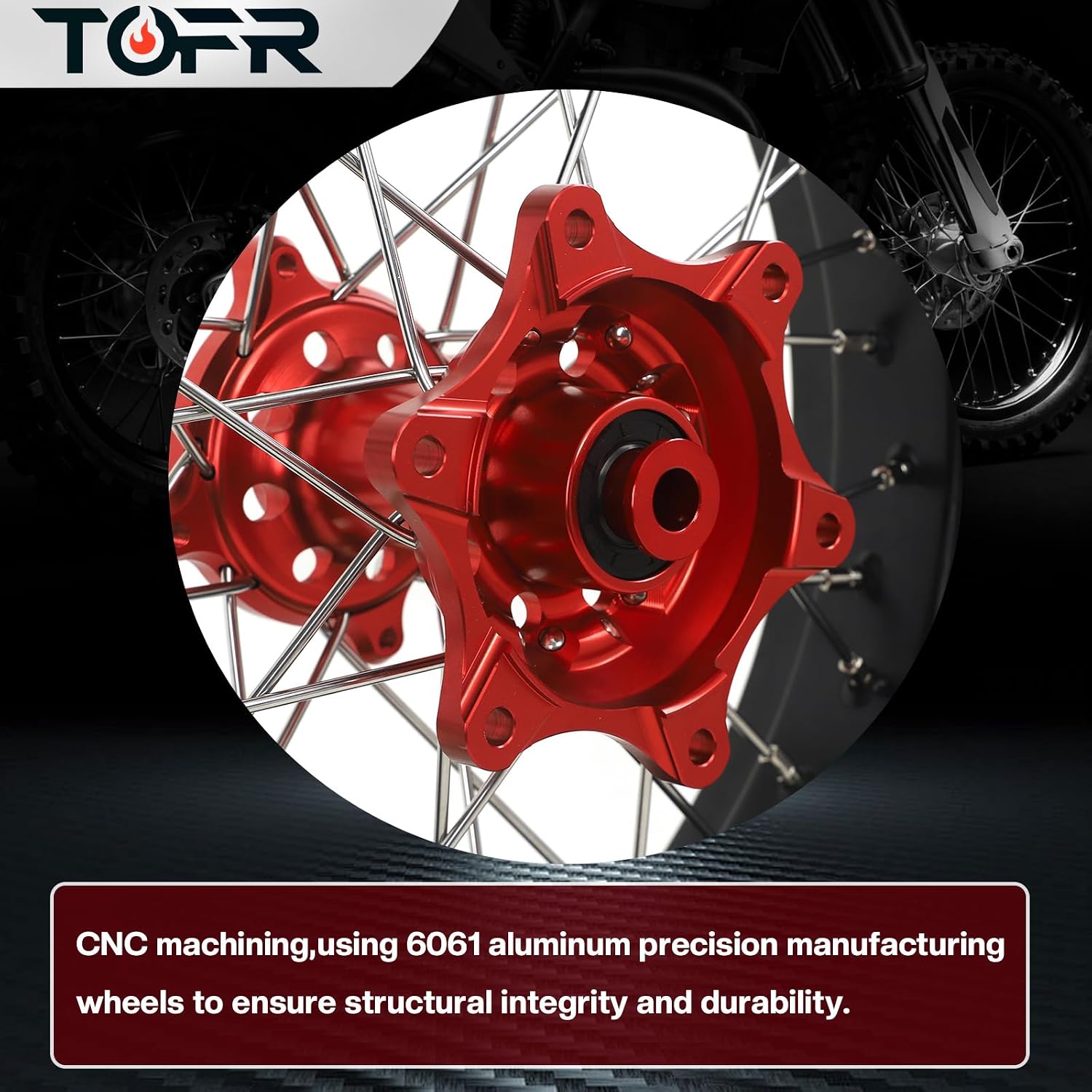 TOFR Wheels Hubs Rims CRF250L 2013-2020 17" 3.5/4.25" Supermoto for Honda CRF300L 2021-2022