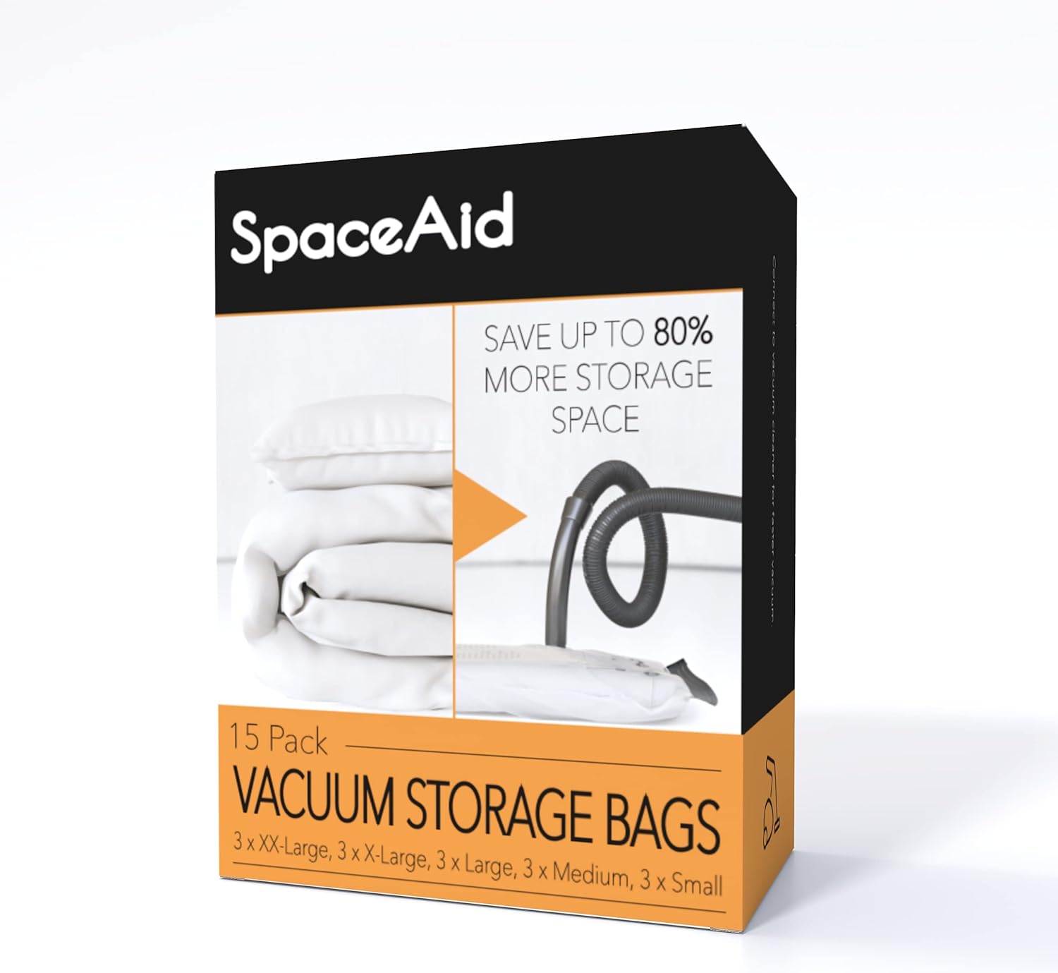 SpaceAid 14 Pack Vacuum Storage Bags with Electric Air Pump, Space Saver Sealer Compression Bags for Comforters, Blankets, Pillows, Bedding, Clothes (4 Jumbo/4 Large/3 Medium/3 Small)