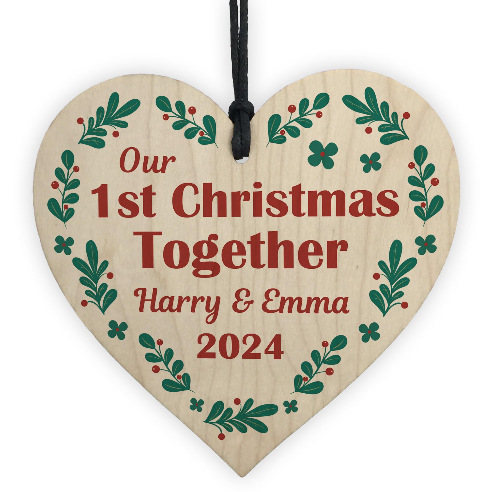 Red Ocean Personalised 1st Christmas Together Tree Decoration Bauble, First Christmas Together For Boyfriend Girlfriend, Personalised Tree Baubles, Couple