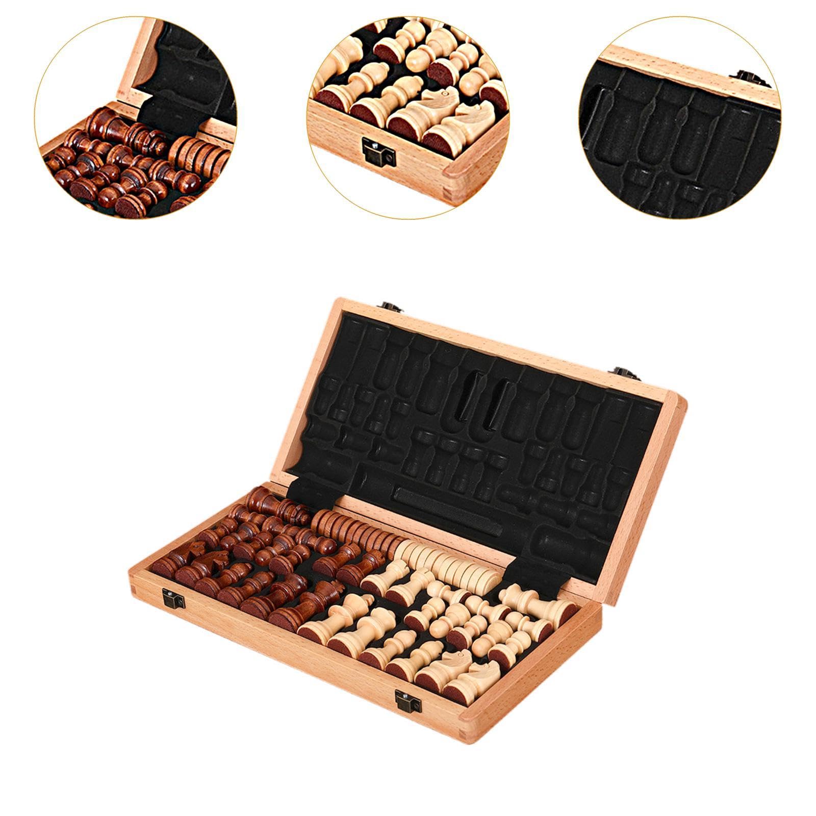 Générique Board de Set D'échecs, échec Pliant En Bois, Jeu de Société D'échecs, Ensemble D'échecs pour Débutants Portables, Jeu de Plateau D'échecs D'échecs Pou, 12po