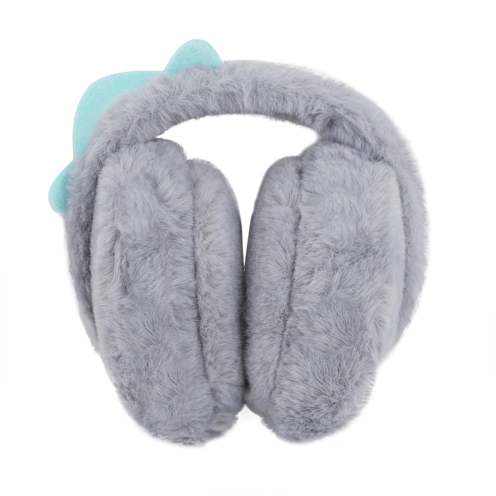 YJZQ Orejeras cálidas para niños, adorables orejeras de felpa de invierno, orejeras suaves, plegables, diseño de dinosaurio, orejeras para niños y niñas, para niños de 3 a 12 años