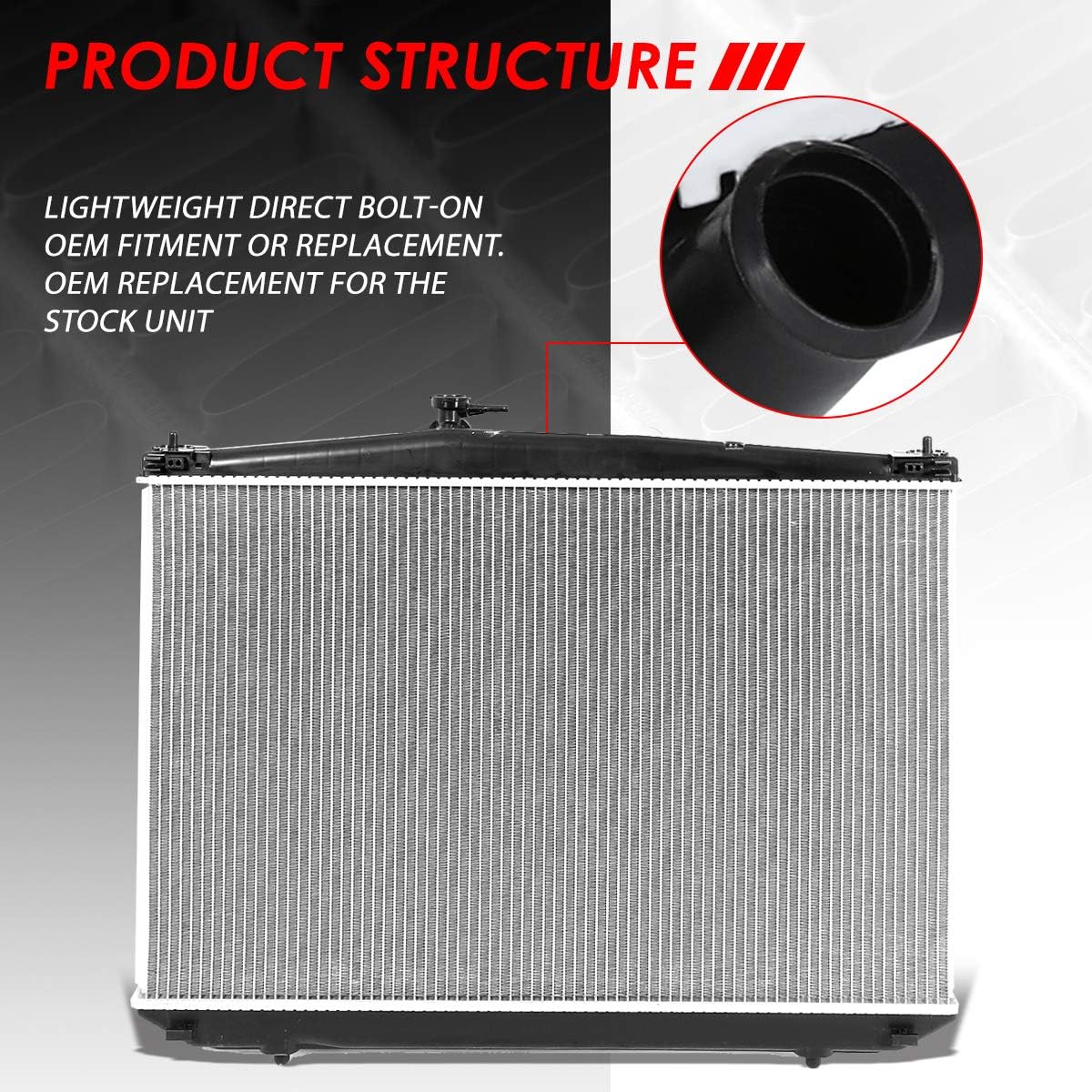 Auto Dynasty Radiator Compatible with 2014-2018 Toyota Highlander AT MT, DPI 13449 Factory Style 1-Row Cooling Radiator, Aluminum Core