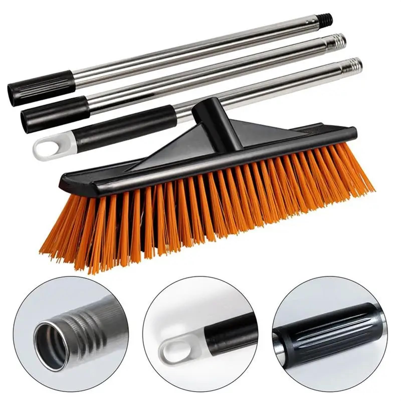 Besen Draußen Besen mit harten Borsten, Schrubber mit steifen Borsten, tragbare Kehrbürste for den Außenbereich, for Fußböden, Duschreinigungsbürste, Bodenschrubberbürste(40cm)