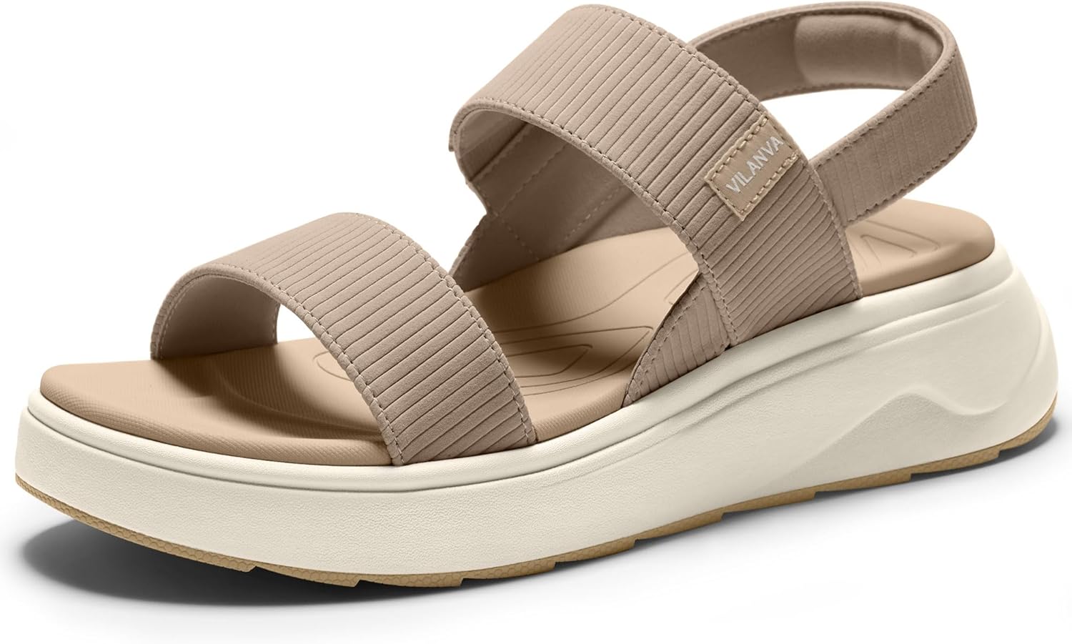 Vilanva Women's Platform Sandals with Arch Support for Plantar Fasciitis Relief Comfortable Cushioned Walking Sandals with Casual Backstrap for 2026 Summer Trendy Outfits