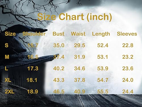 Miniatura 5 de GRAJTCIN Disfraz de bruja malvada para mujer, 4 piezas, vestido de bruja de lujo de Halloween, color negro