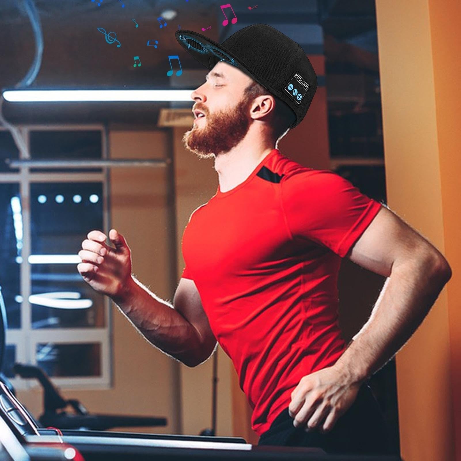 Gorro Bluetooth Inteligente for Hombres, Auriculares Inteligentes inalámbricos 2 en 1, Auriculares con Altavoz Bluetooth Ajustables, Auriculares for Regalo de cumpleaños de béisbol for Deportes al Air